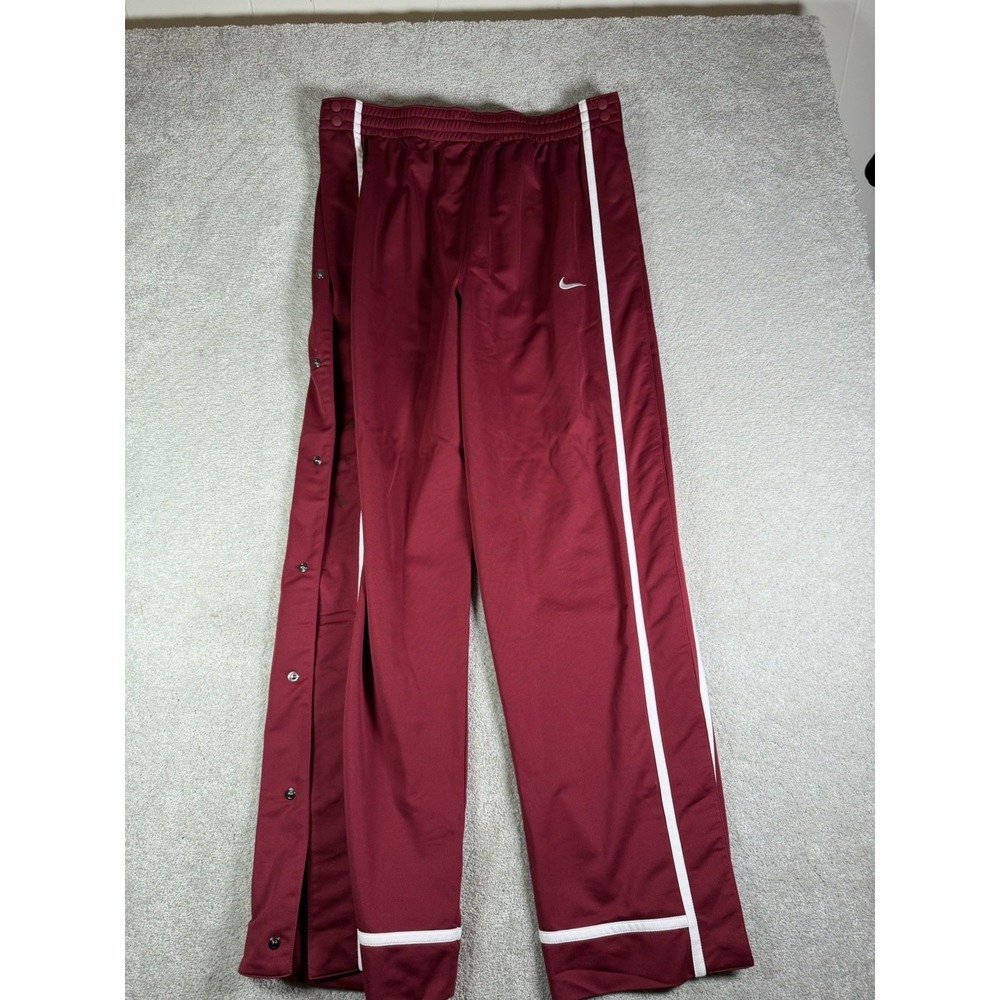 Nike Track Pant Mens XL Maroon Dri-FIT Wide Breakaway Side Stripe Training
